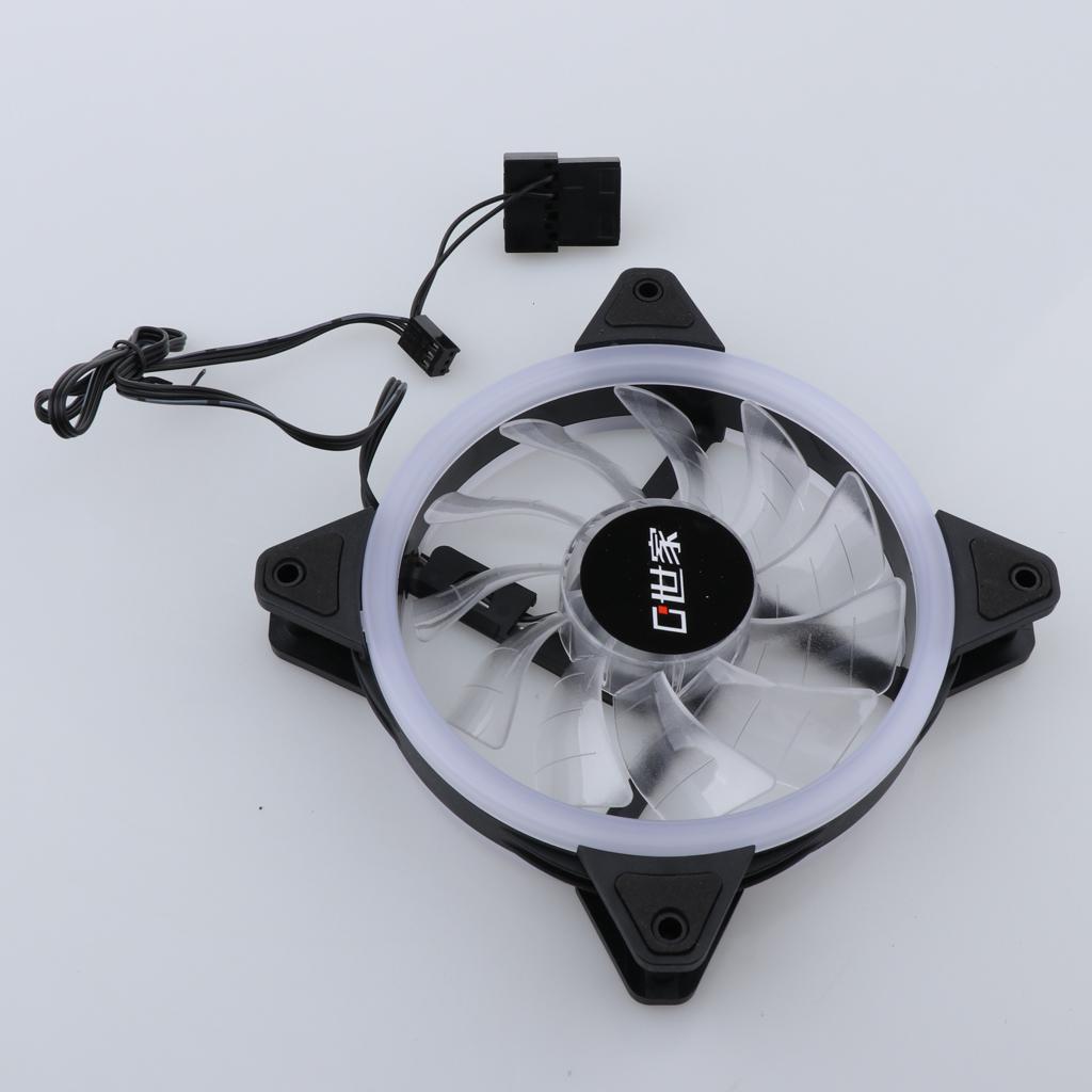 12CM LED Computer Case Cooling Fan for PC White Light Loop