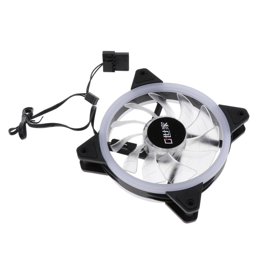 12CM LED Computer Case Cooling Fan for PC White Light Loop