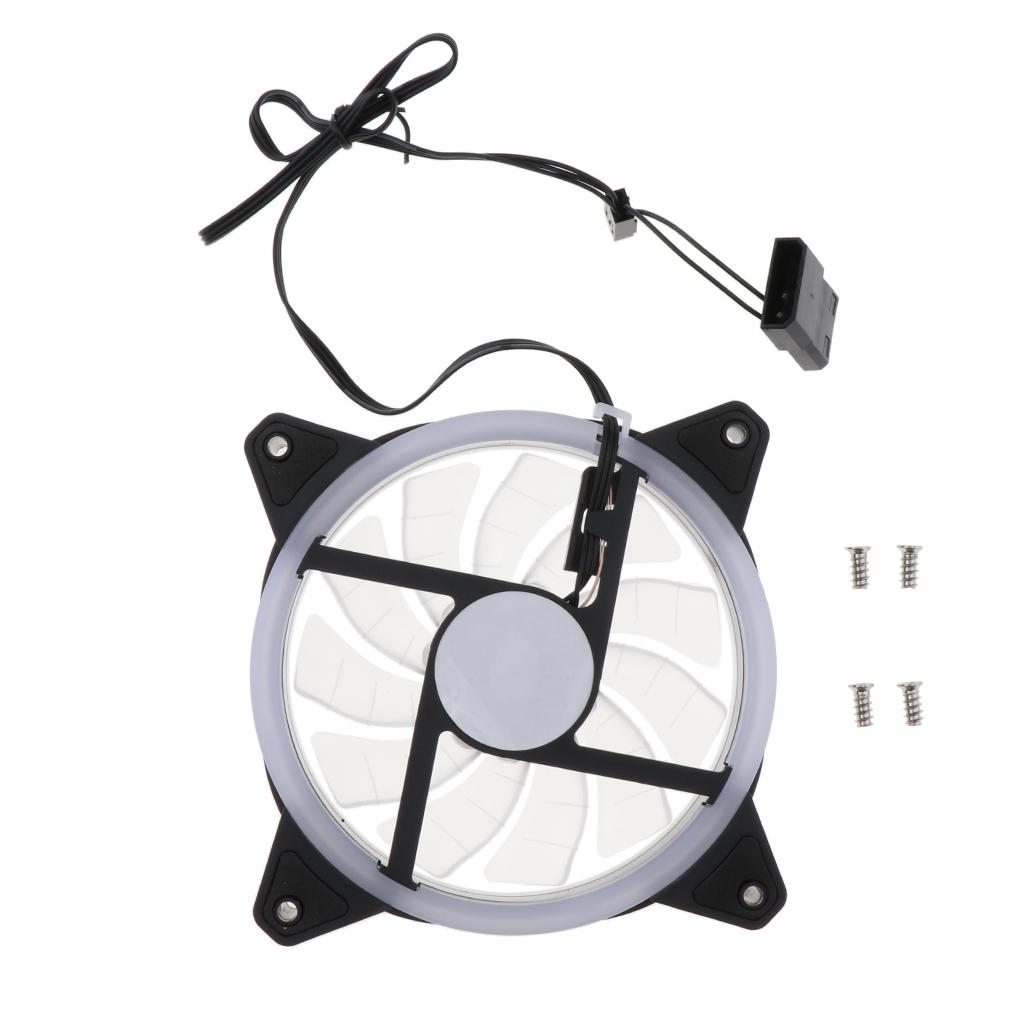 12CM LED Computer Case Cooling Fan for PC White Light Loop