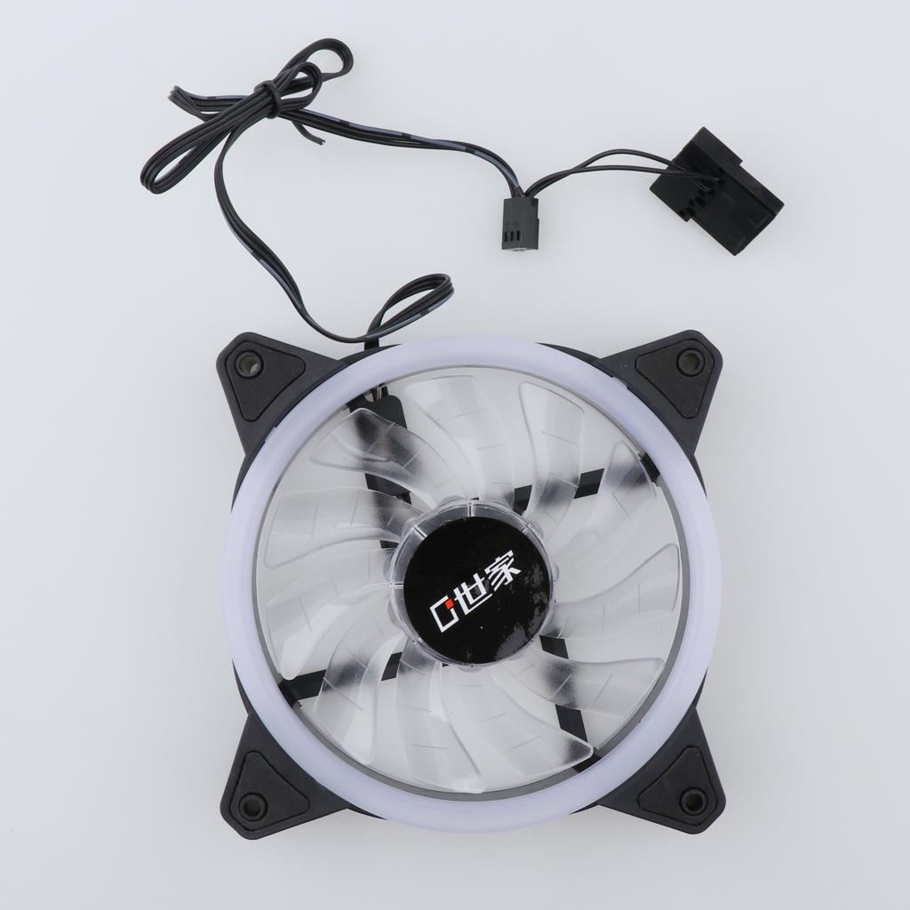 12CM LED Computer Case Cooling Fan for PC White Light Loop