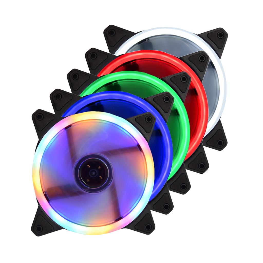 12CM LED Computer Case Cooling Fan for PC White Light Loop