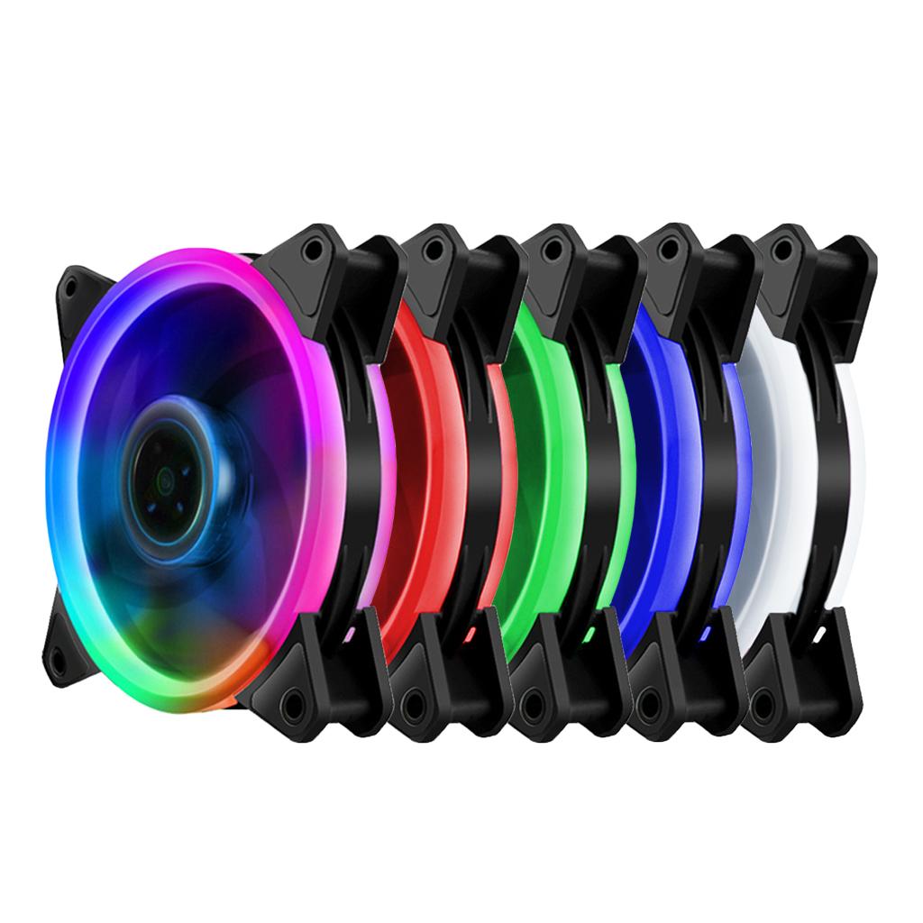 12CM LED Computer Case Cooling Fan for PC White Light Loop