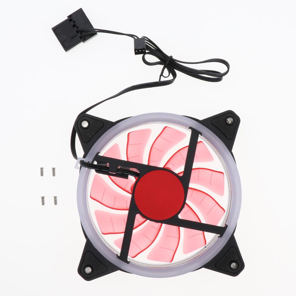 12CM LED Computer Case Cooling Fan for PC Red Light Loop