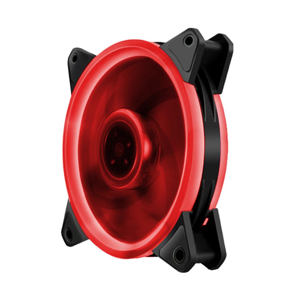 12CM LED Computer Case Cooling Fan for PC Red Light Loop