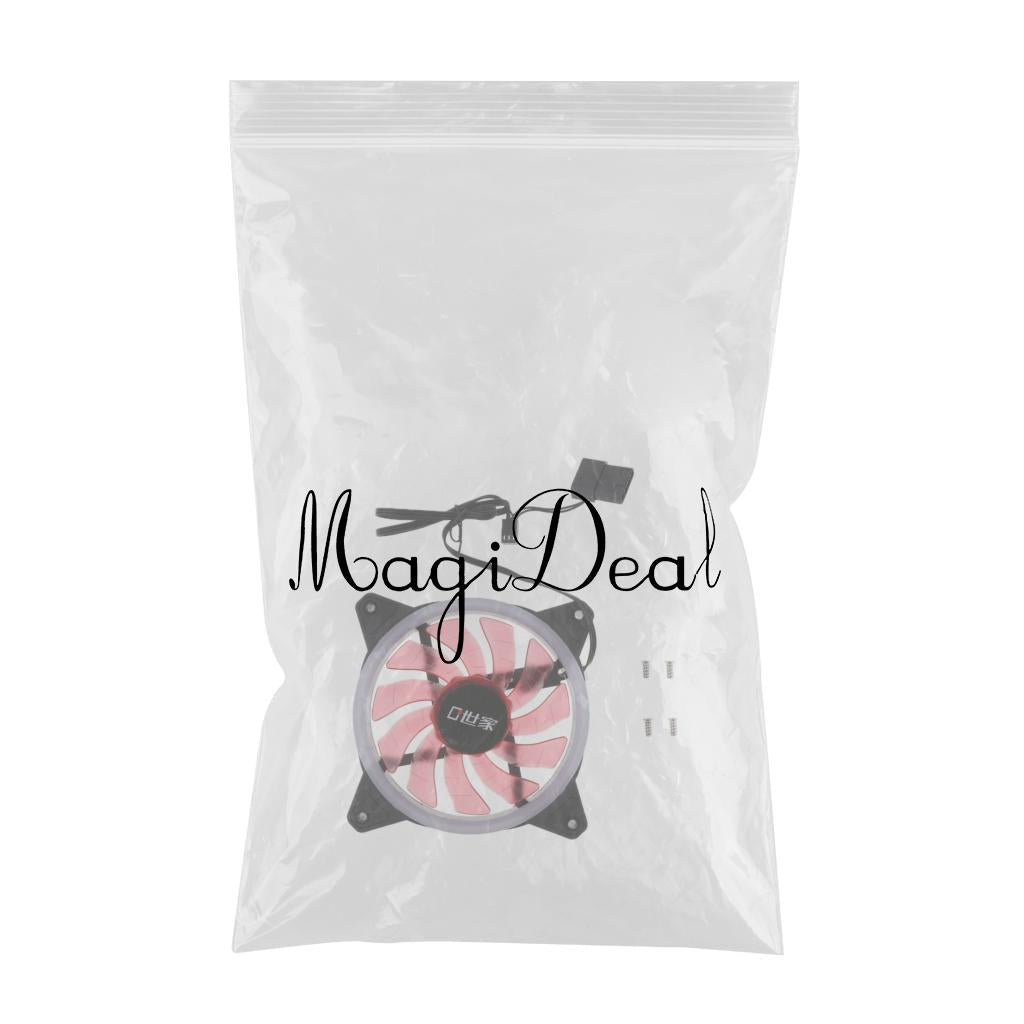 12CM LED Computer Case Cooling Fan for PC Red Light Loop