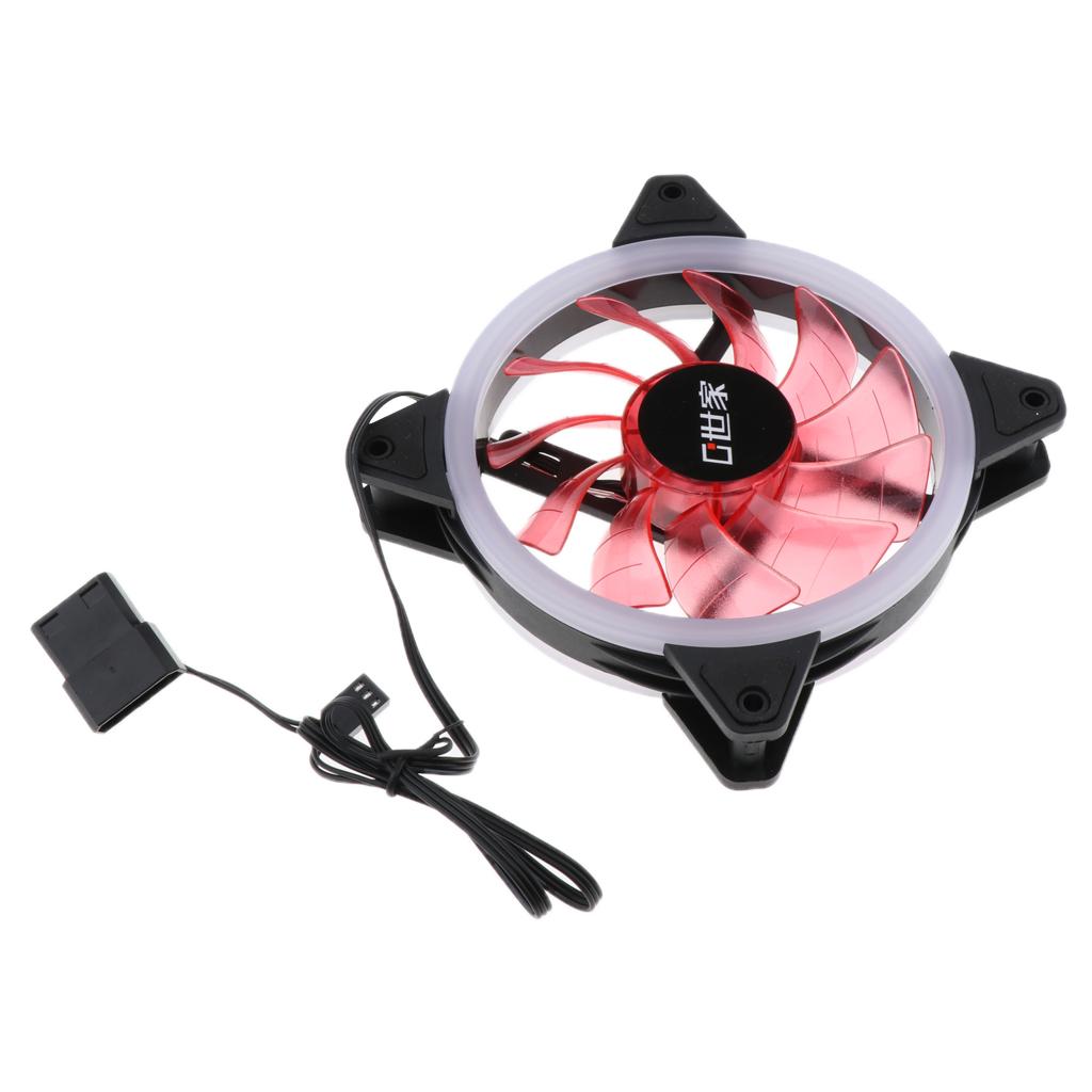 12CM LED Computer Case Cooling Fan for PC Red Light Loop