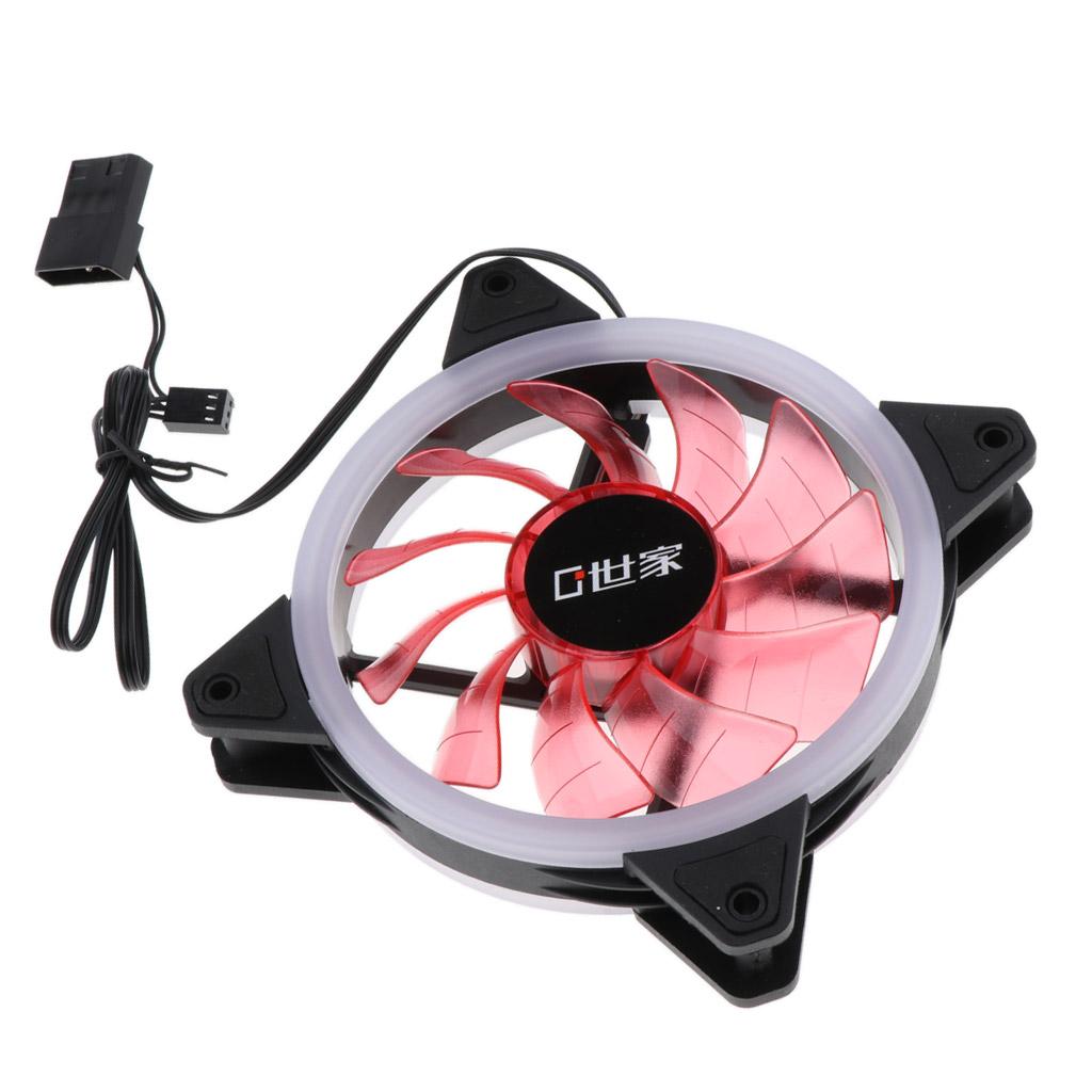 12CM LED Computer Case Cooling Fan for PC Red Light Loop