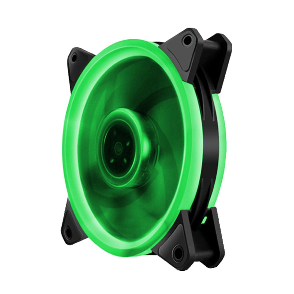 12CM LED Computer Case Cooling Fan for PC Green Light Loop