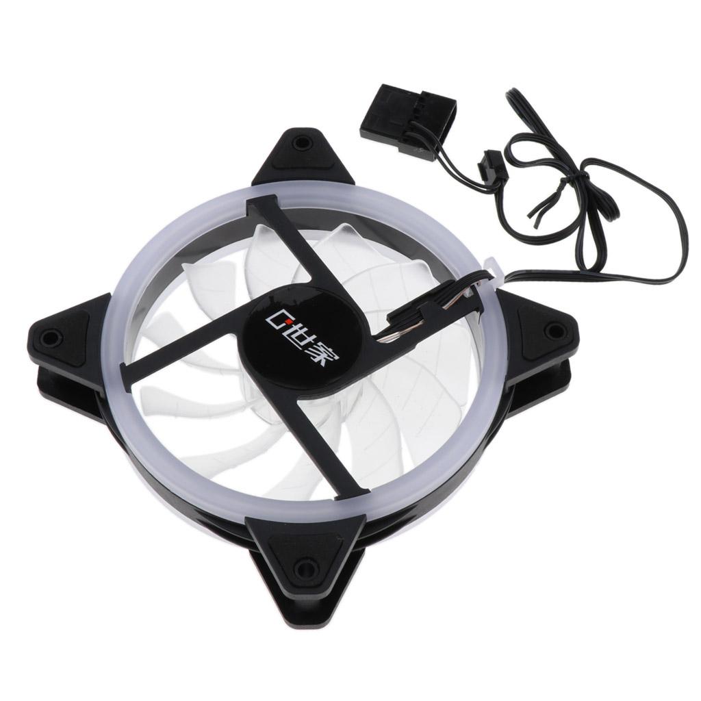 12CM LED Computer Case Cooling Fan for PC 4-Color Light Loop