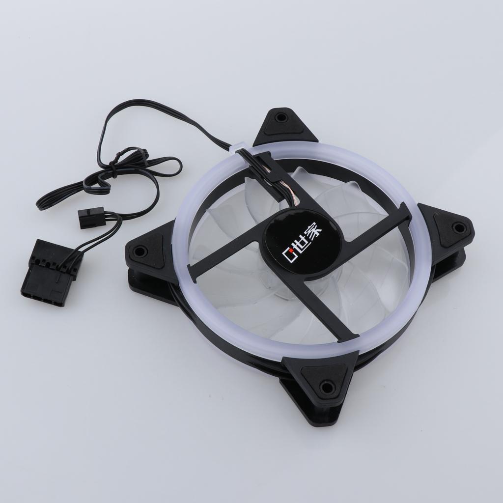 12CM LED Computer Case Cooling Fan for PC 4-Color Light Loop