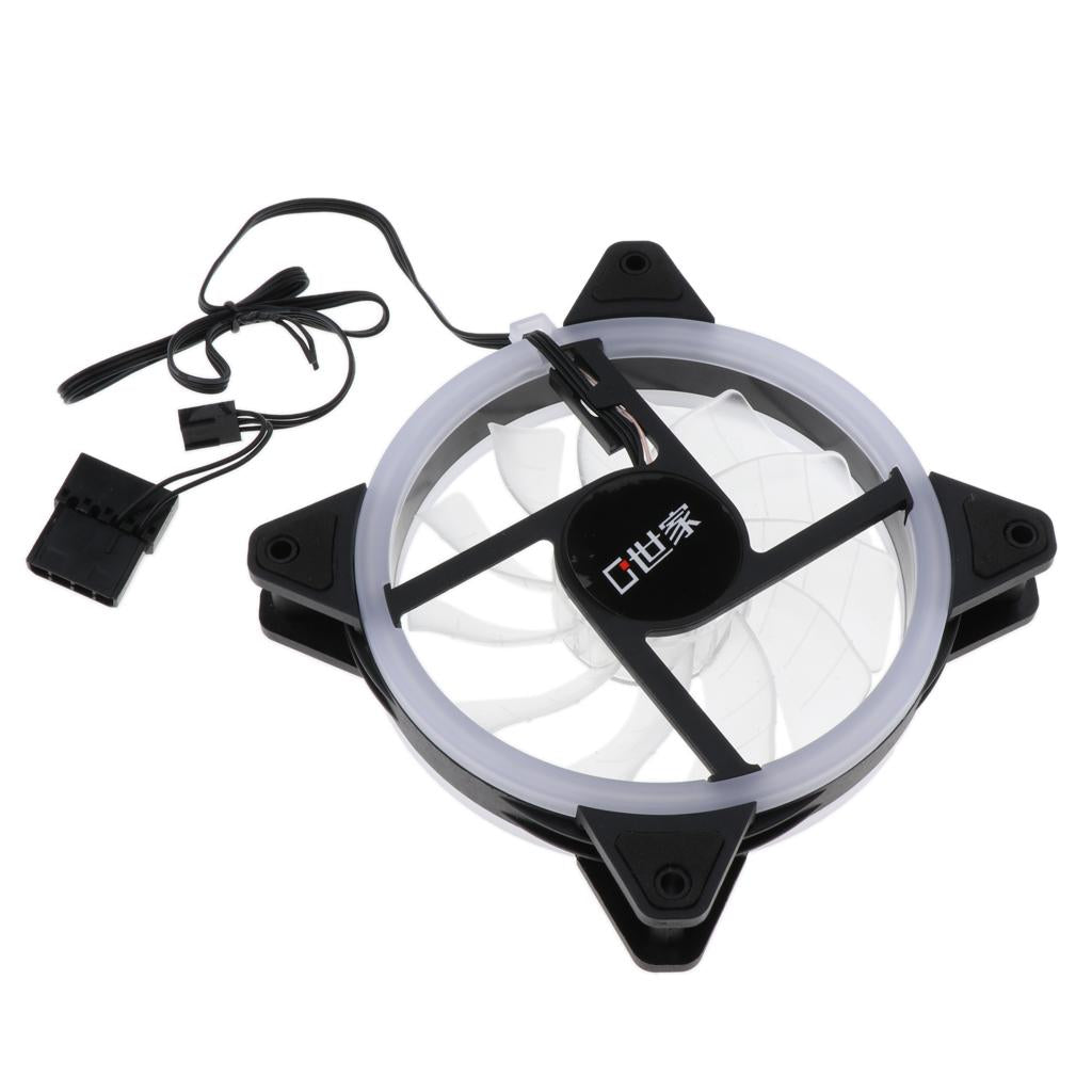 12CM LED Computer Case Cooling Fan for PC 4-Color Light Loop