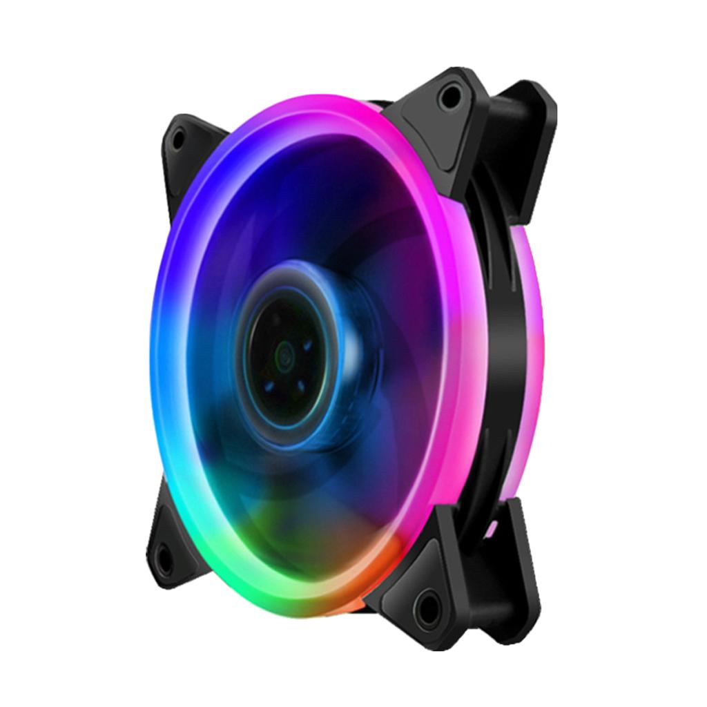 12CM LED Computer Case Cooling Fan for PC 4-Color Light Loop