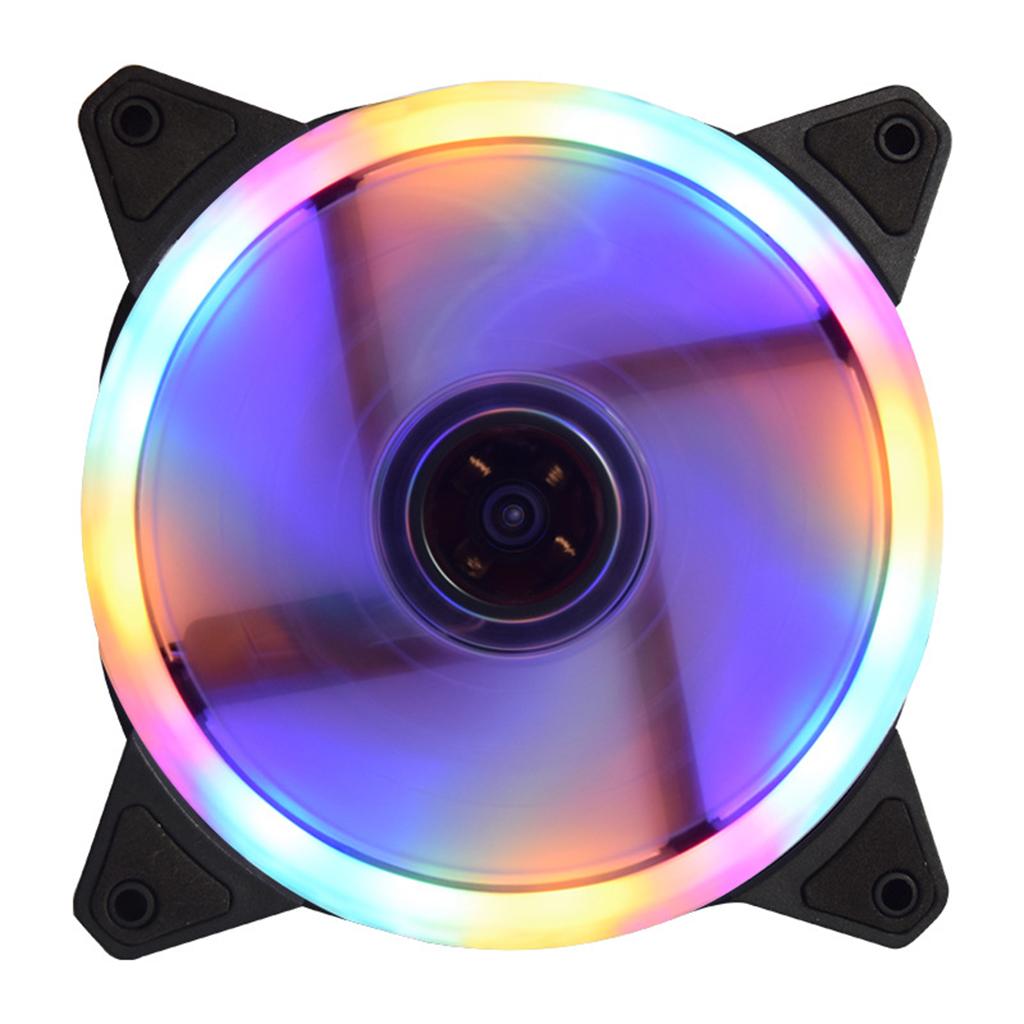 12CM LED Computer Case Cooling Fan for PC 4-Color Light Loop