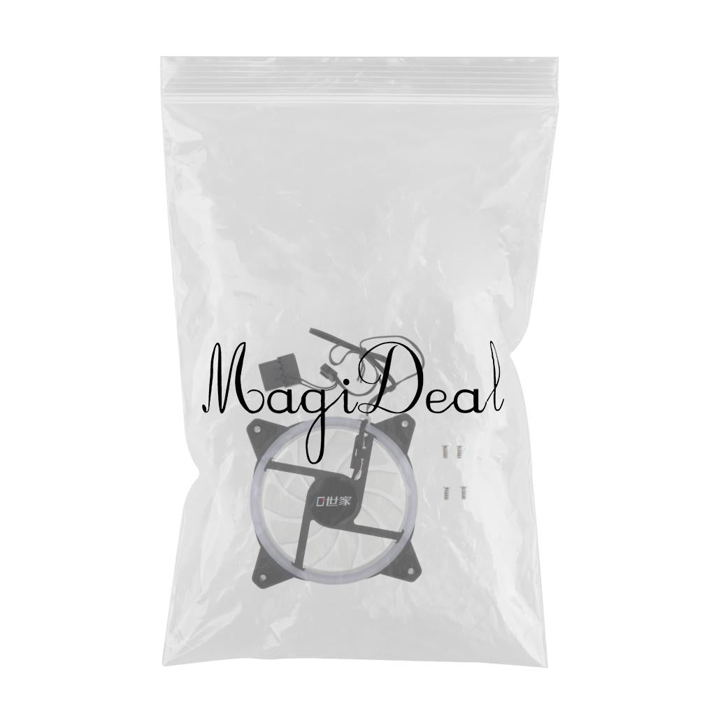 12CM LED Computer Case Cooling Fan for PC 4-Color Light Loop