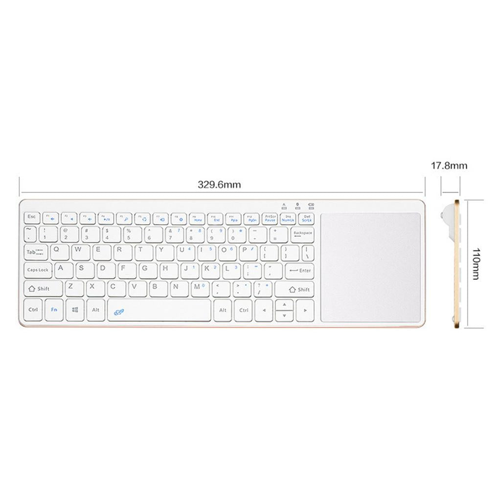 Slim Wireless Keyboard BT3.0 80 Keys for iOS Android Windows White+Golden
