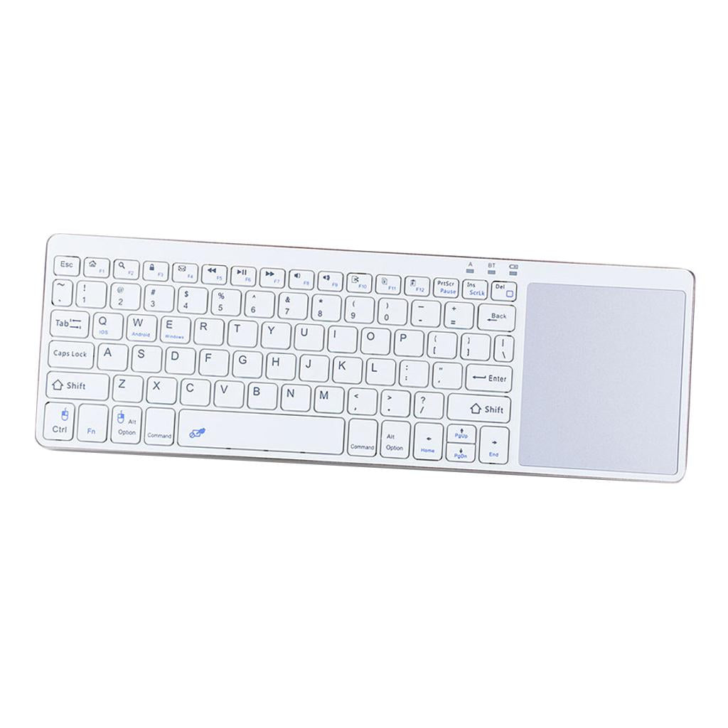 Slim Wireless Keyboard BT3.0 80 Keys for iOS Android Windows White+Golden