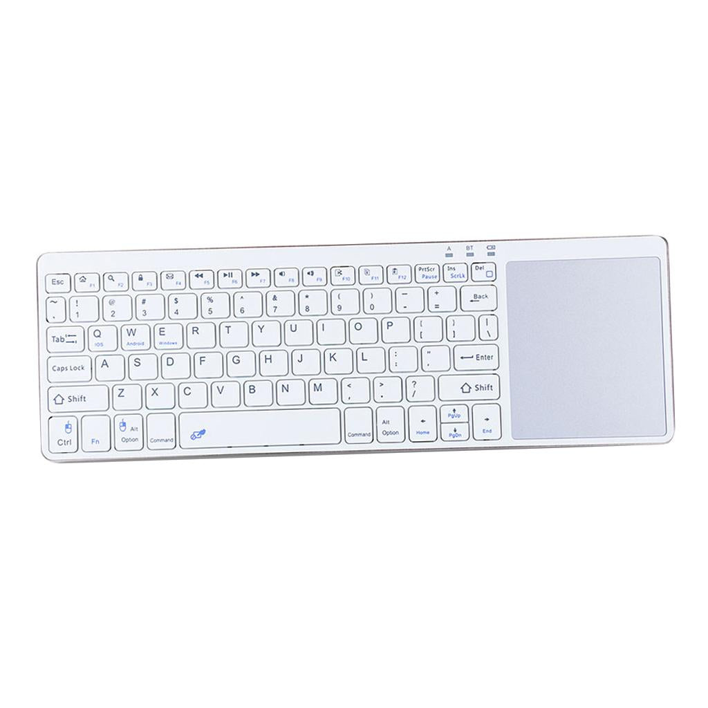 Slim Wireless Keyboard BT3.0 80 Keys for iOS Android Windows White+Golden