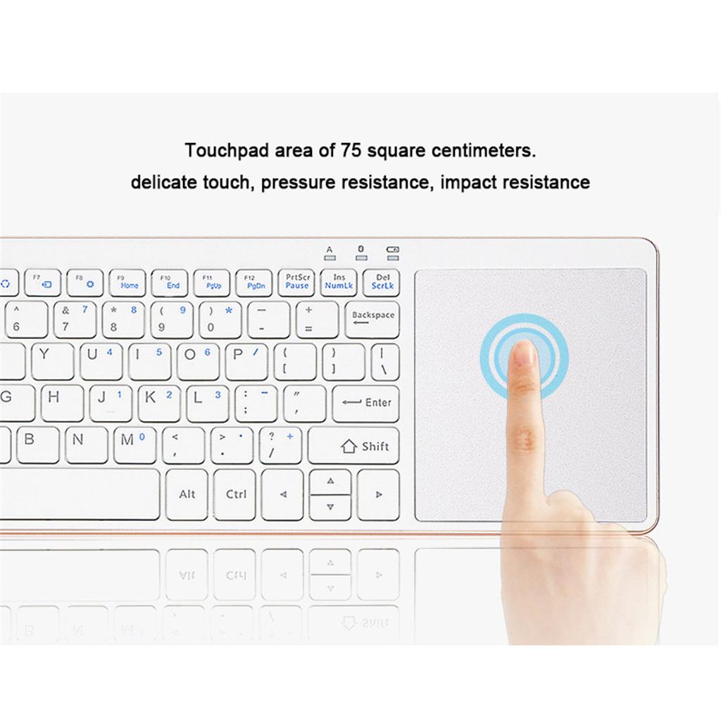 Slim Wireless Keyboard BT3.0 80 Keys for iOS Android Windows White+Golden