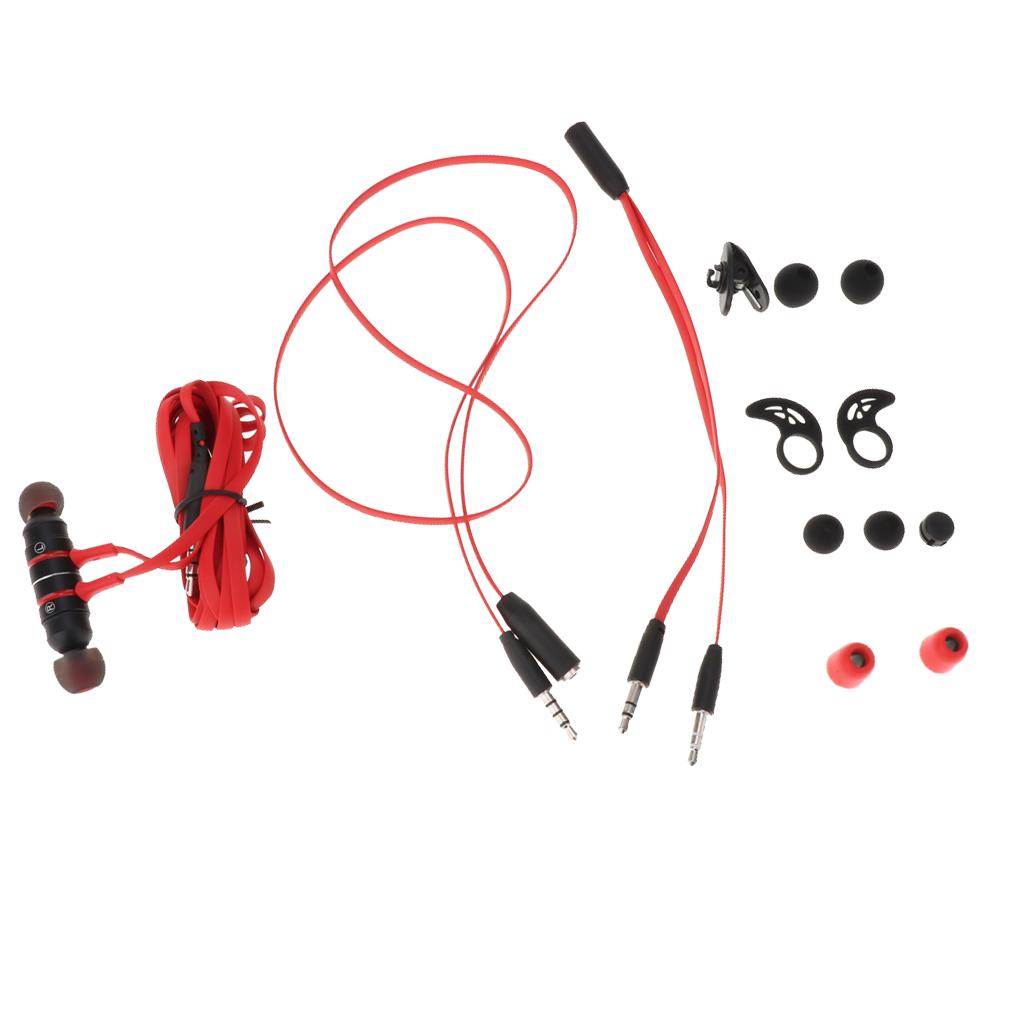 In-Ear Gaming Headphone Noise-isolating Magnetic Wire Earphone Red