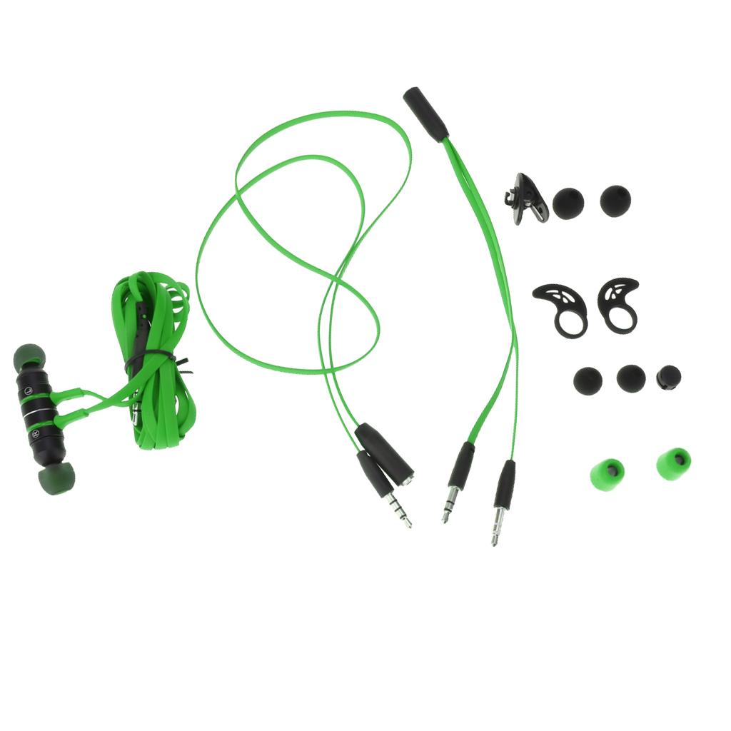In-Ear Gaming Headphone Noise-isolating Magnetic Wire Earphone Green