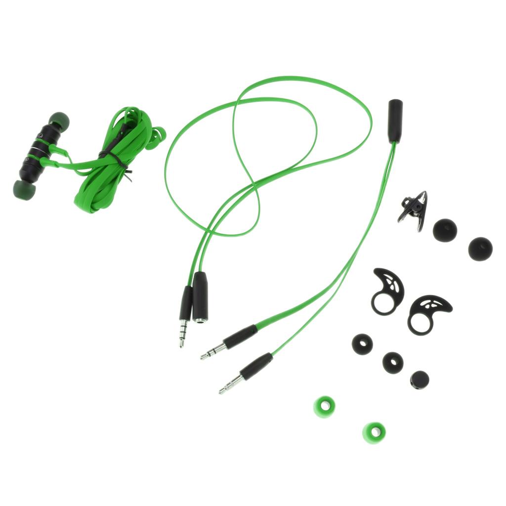 In-Ear Gaming Headphone Noise-isolating Magnetic Wire Earphone Green
