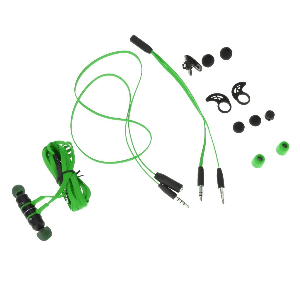 In-Ear Gaming Headphone Noise-isolating Magnetic Wire Earphone Green