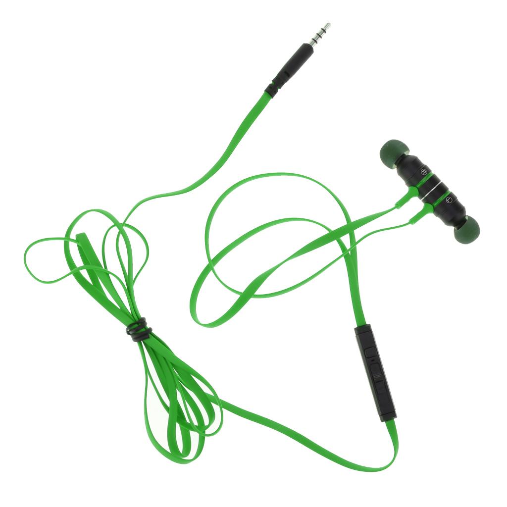 In-Ear Gaming Headphone Noise-isolating Magnetic Wire Earphone Green