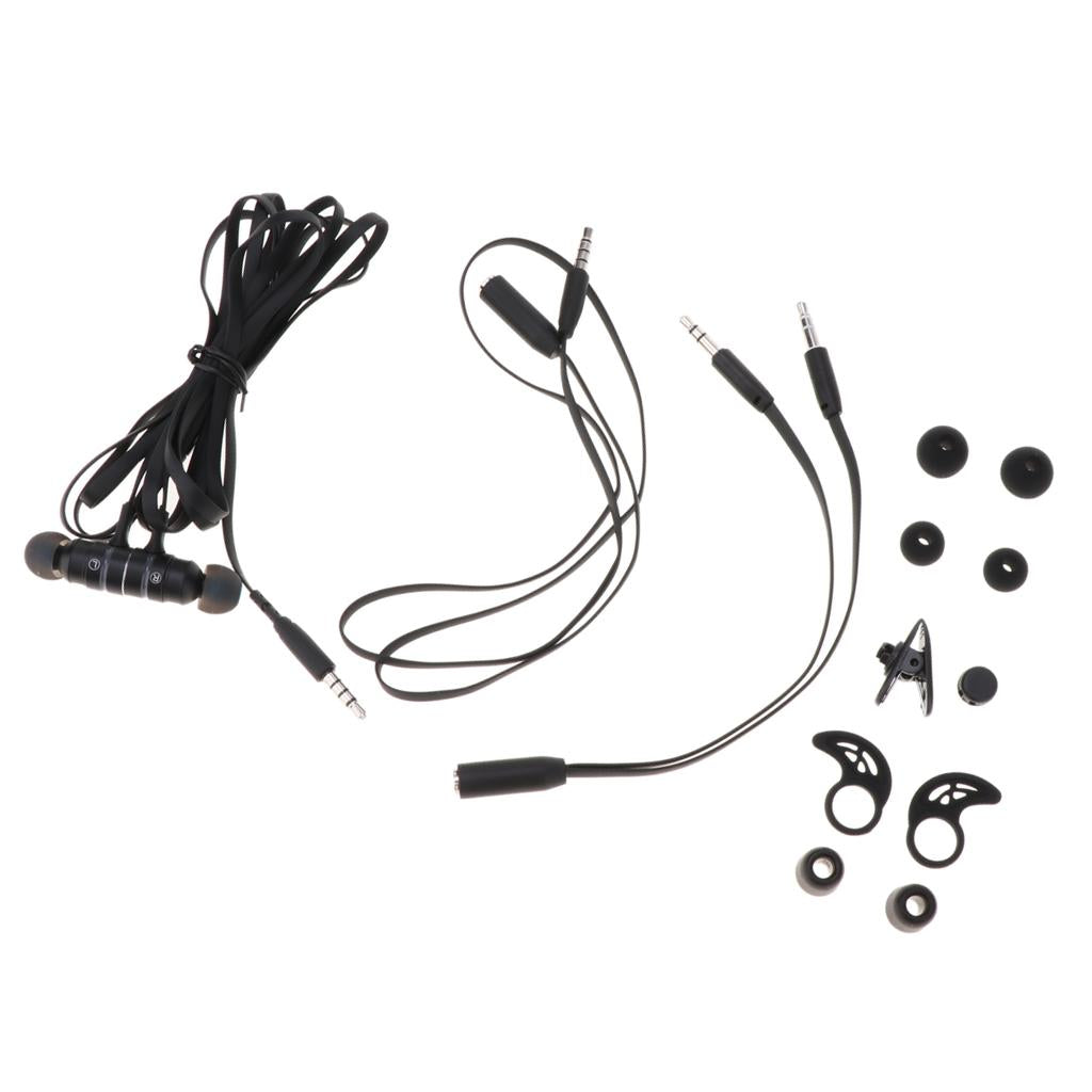 In-Ear Gaming Headphone Noise-isolating Magnetic Wire Earphone Black