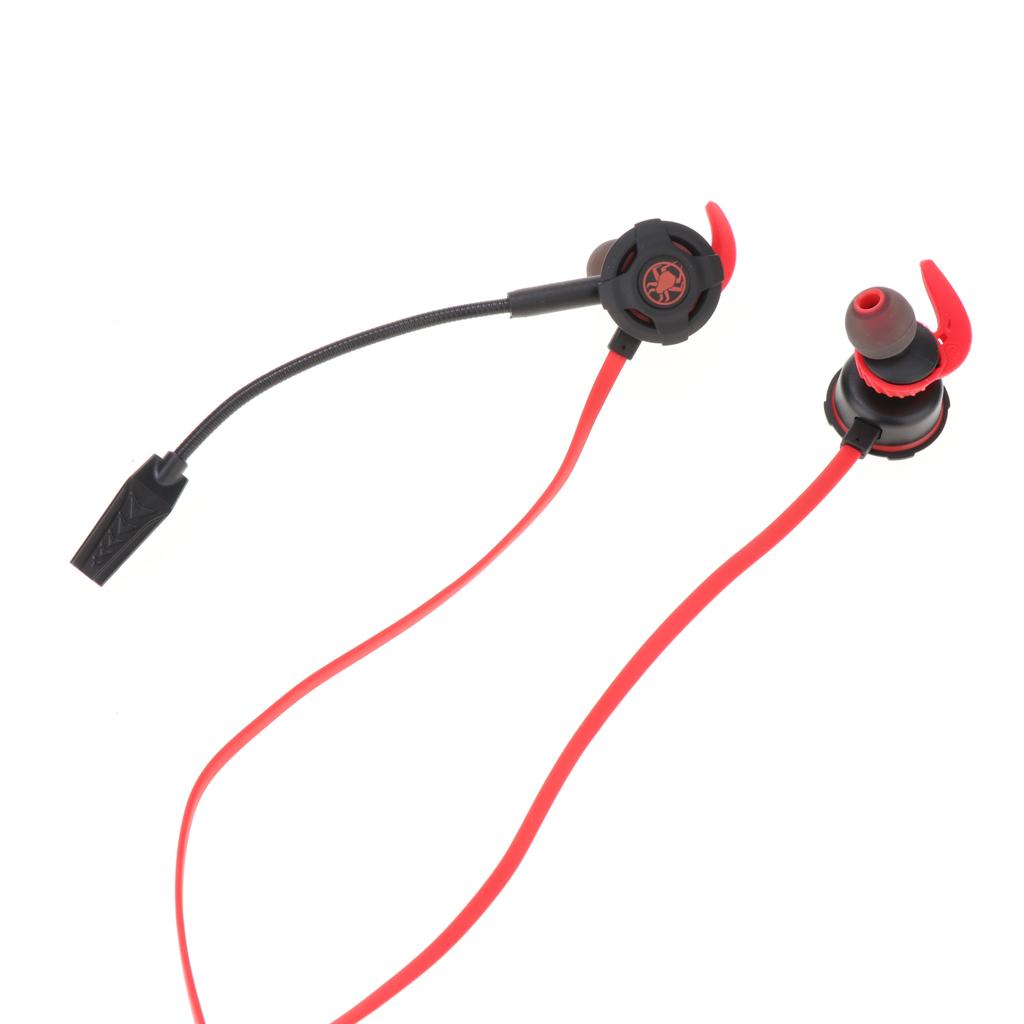 In-Ear Wired Stereo Game and Video Headset with Detachable Microphone red