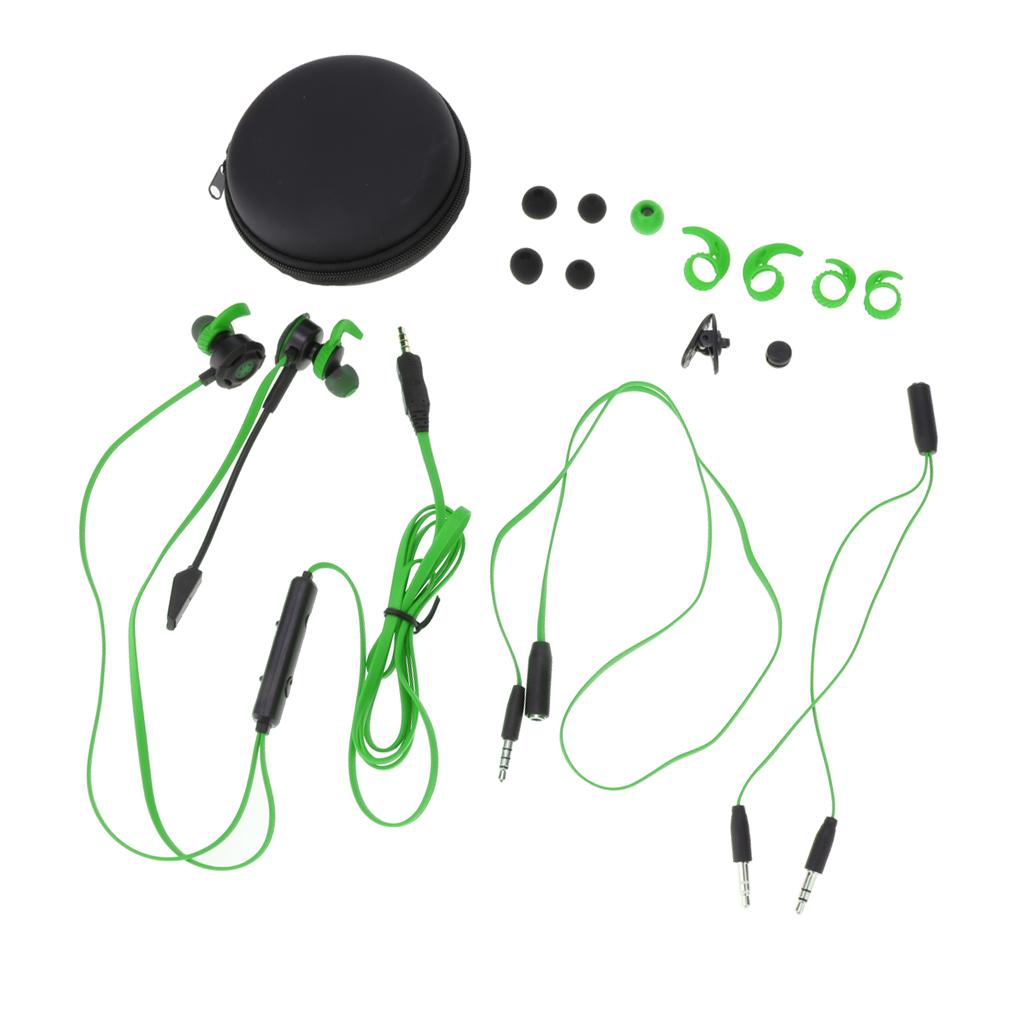 In-Ear Wired Stereo Game and Video Headset with Detachable Microphone green