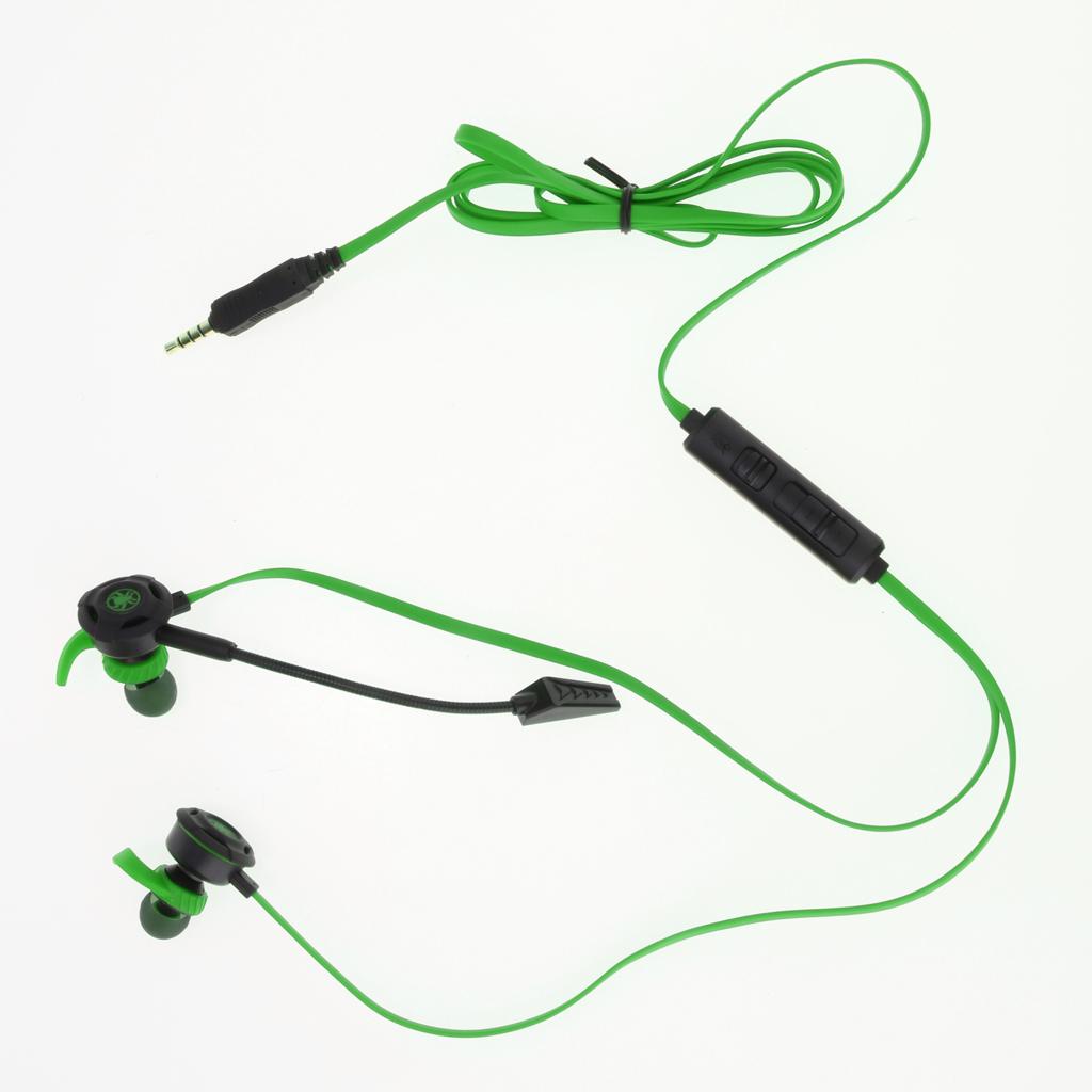 In-Ear Wired Stereo Game and Video Headset with Detachable Microphone green
