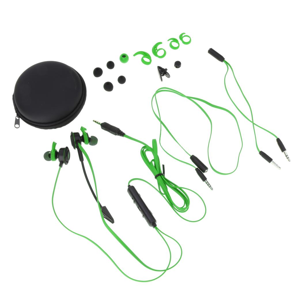 In-Ear Wired Stereo Game and Video Headset with Detachable Microphone green