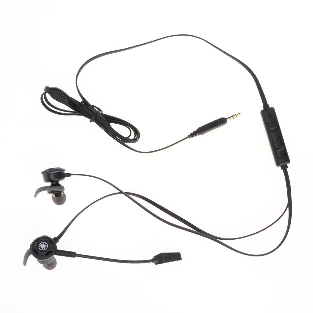 In-Ear Wired Stereo Game and Video Headset with Detachable Microphone black