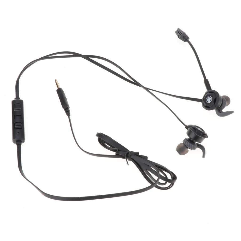 In-Ear Wired Stereo Game and Video Headset with Detachable Microphone black