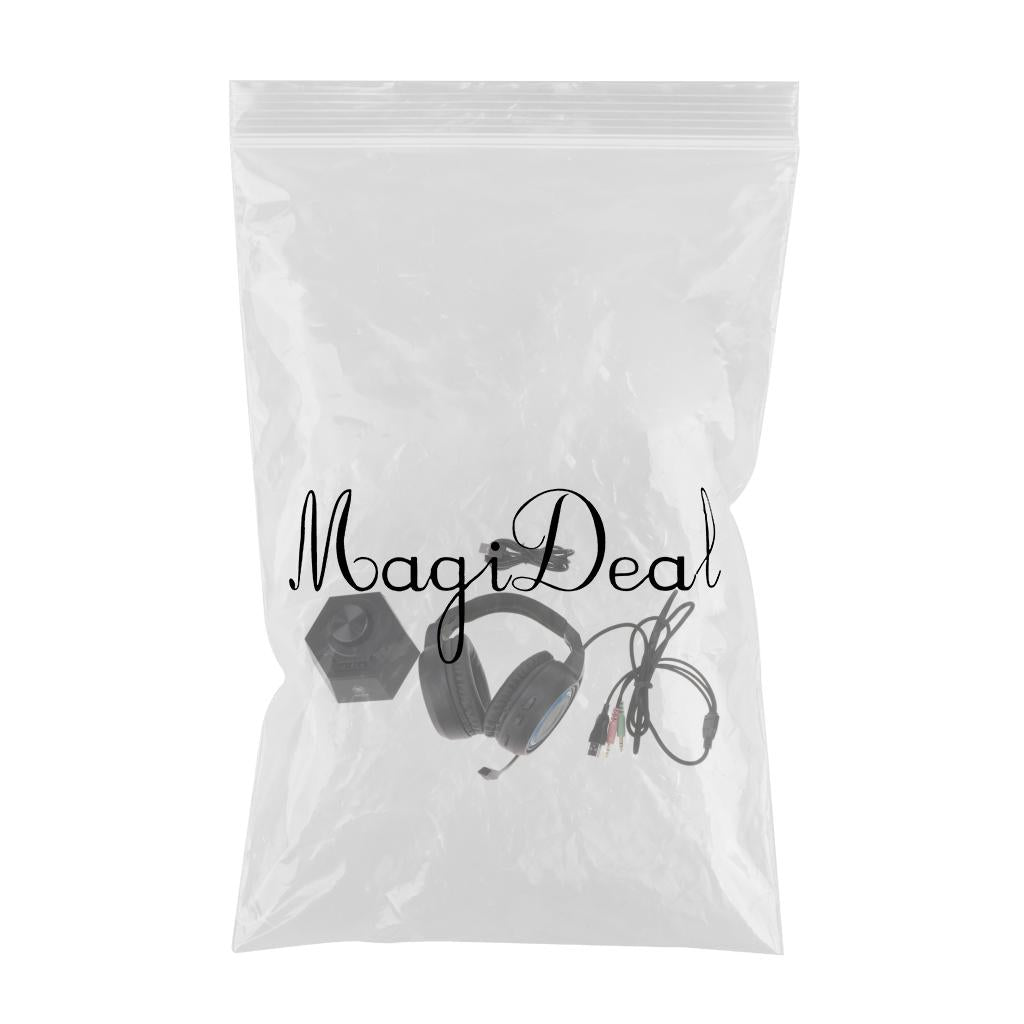 Gaming Headset Stereo Headphone Over-ear Earphone with Microphone black+blue