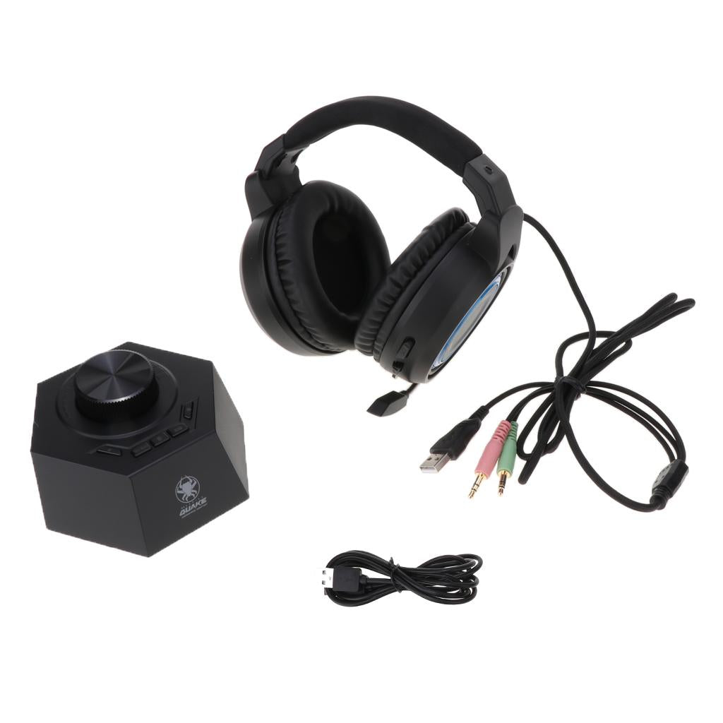 Gaming Headset Stereo Headphone Over-ear Earphone with Microphone black+blue