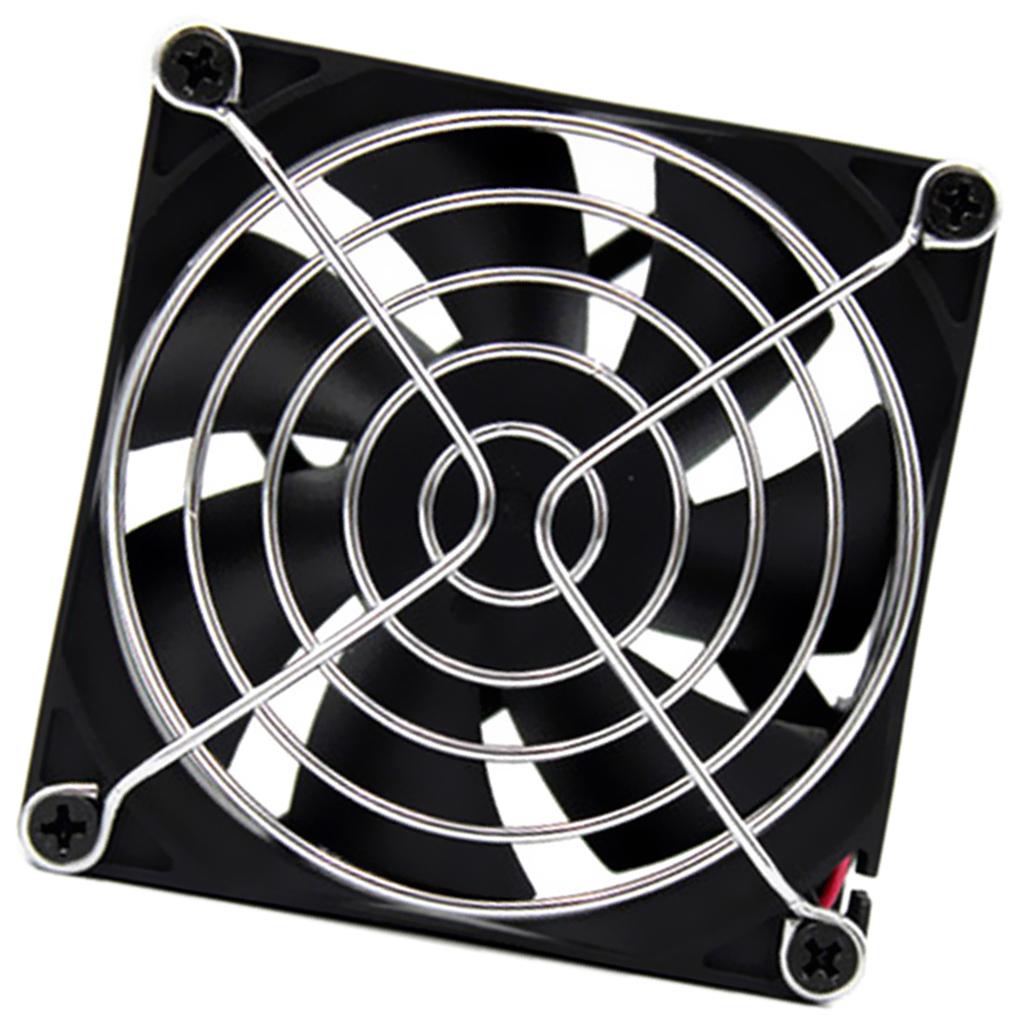 80mm Cooling fan with Black Frame and Metal Grilles - Black 80x80x30mm