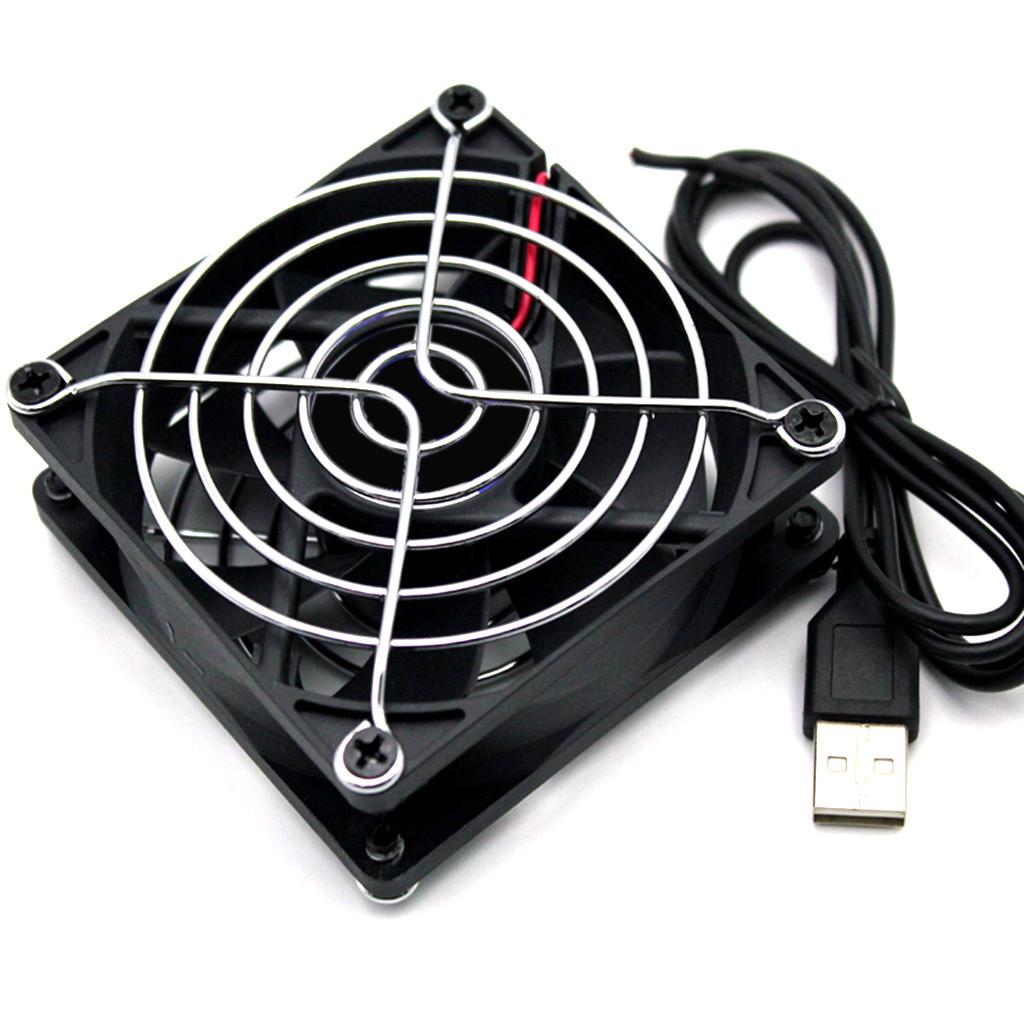 80mm Cooling fan with Black Frame and Metal Grilles - Black 80x80x30mm