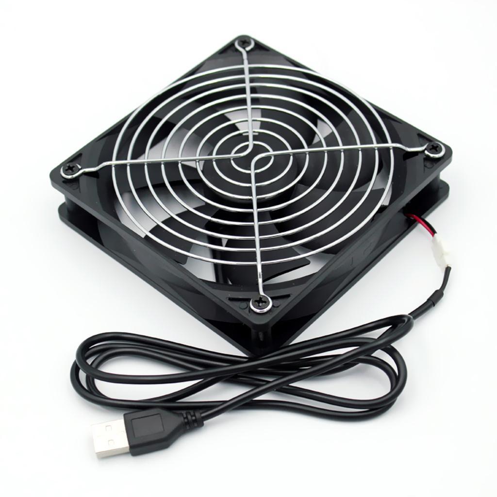 120mm Cooling fan with Black Frame and Metal Grilles - Black 120x120x30mm