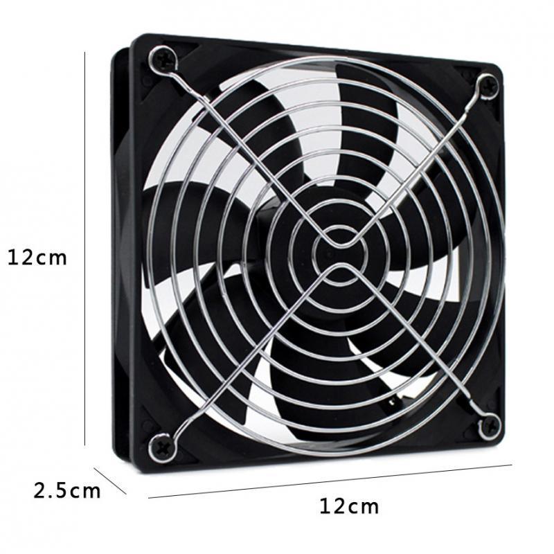 120mm Cooling fan with Black Frame and Metal Grilles - Black 120x120x30mm
