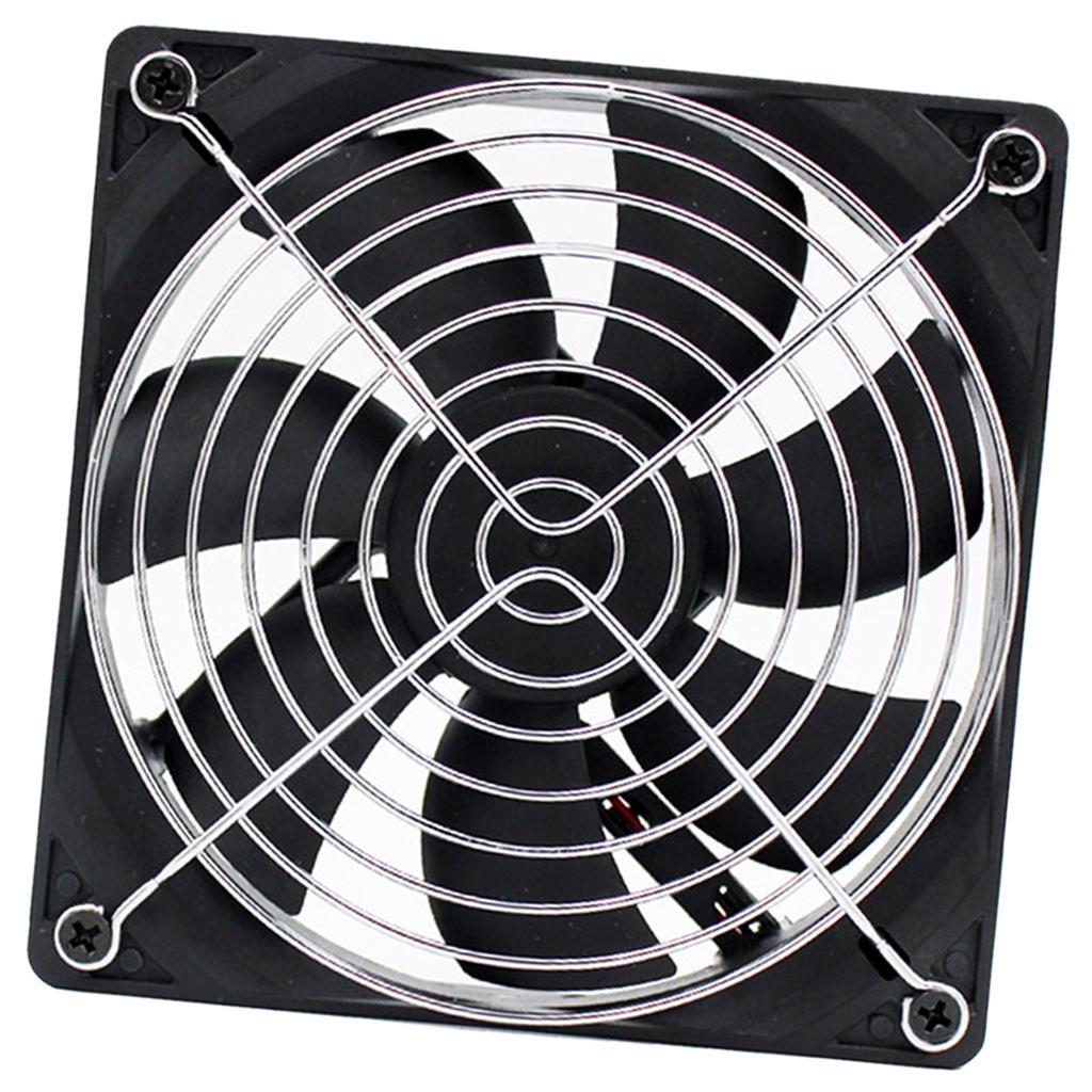120mm Cooling fan with Black Frame and Metal Grilles - Black 120x120x30mm