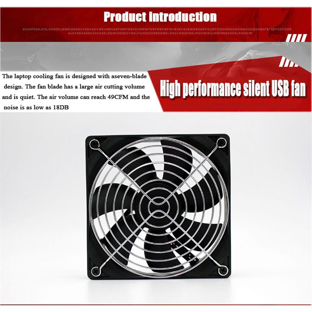 120mm Cooling fan with Black Frame and Metal Grilles - Black 120x120x30mm