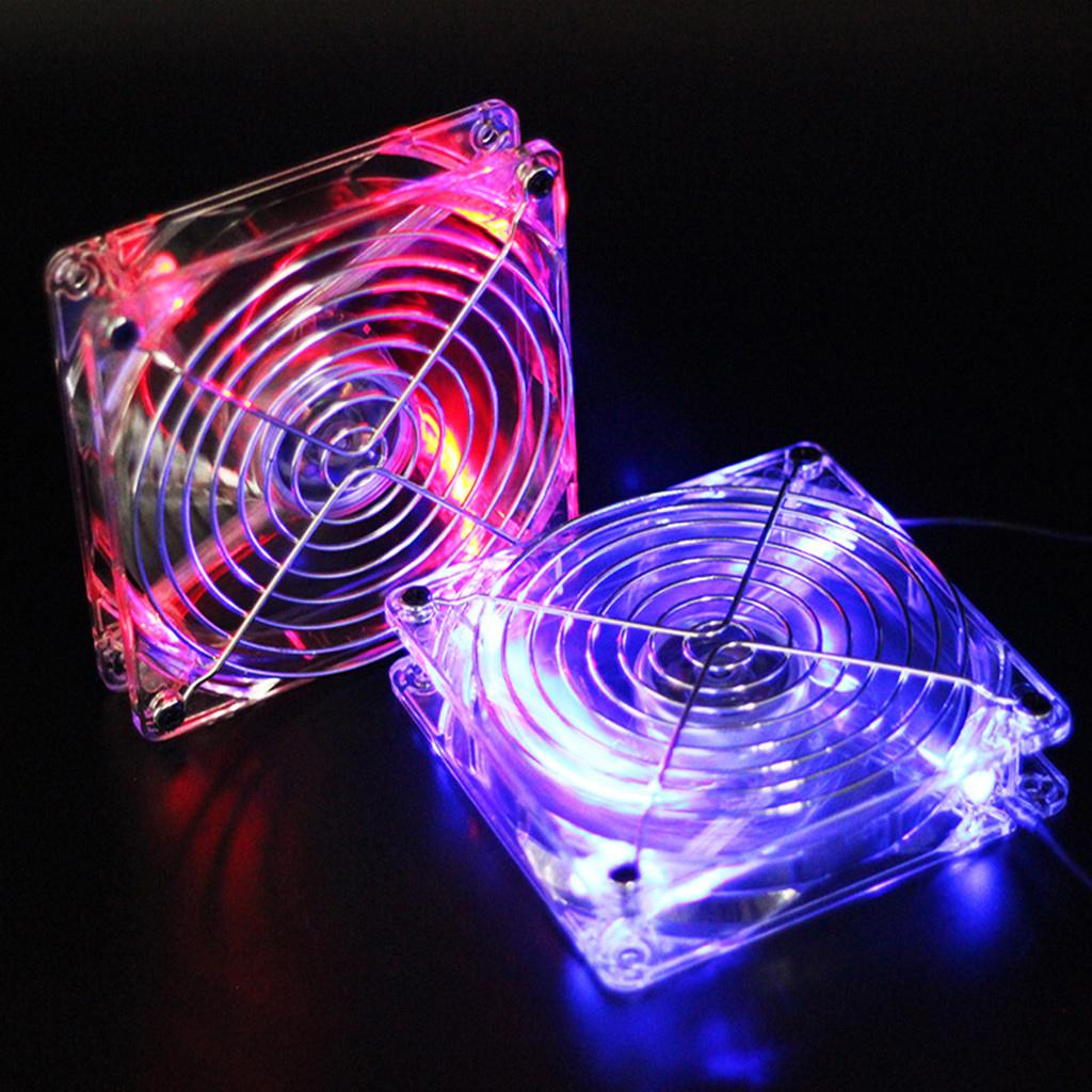 USB 5V 120mm Cooling fan with Transparent Frame and LED Lighting Clear Frame with Red light