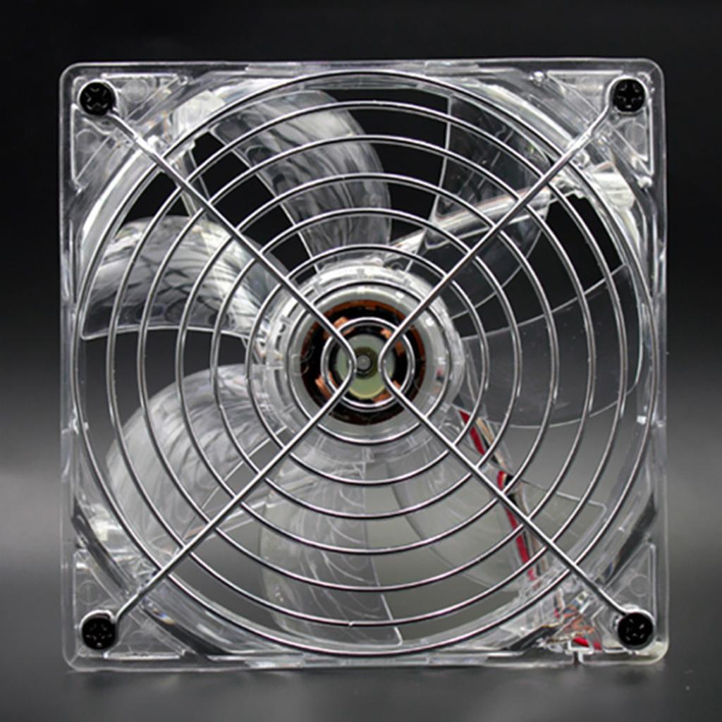 USB 5V 120mm Cooling fan with Transparent Frame and LED Lighting Clear Frame with Red light