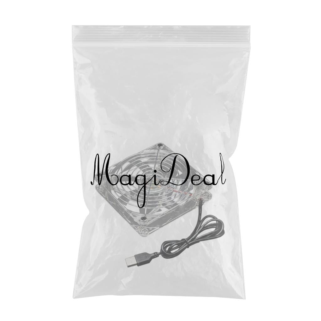 USB 5V 120mm Cooling fan with Transparent Frame and LED Lighting Clear Frame with Red light