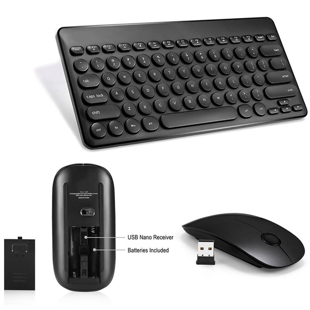 2.4GHz Wireless Keyboard and Mouse Combo for Laptop, Computer Black