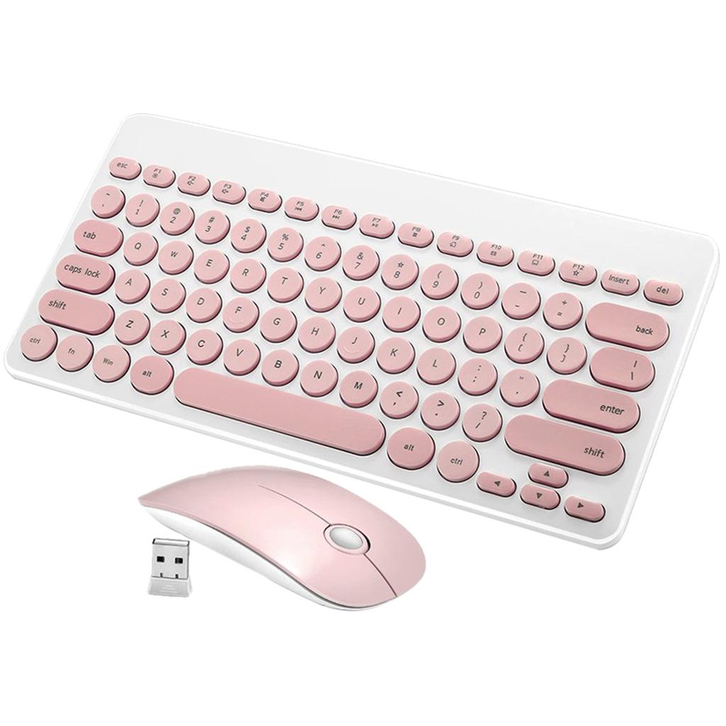 2.4GHz Wireless Keyboard and Mouse Combo for Laptop, Computer Pink