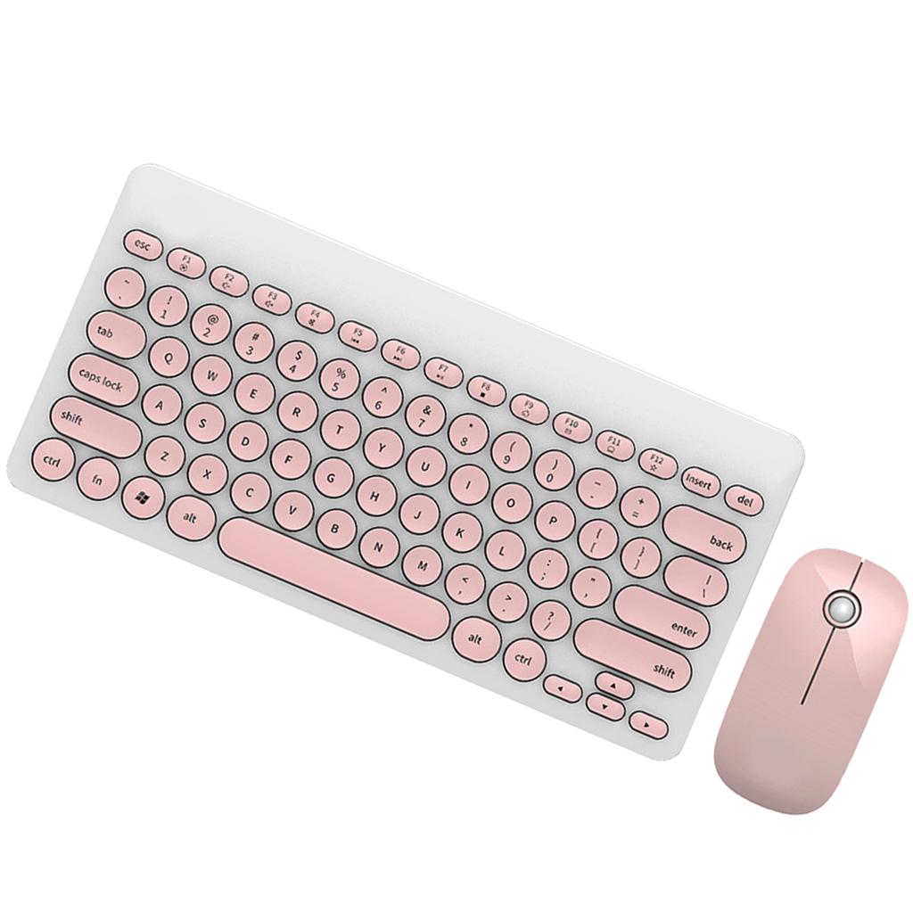 2.4GHz Wireless Keyboard and Mouse Combo for Laptop, Computer Pink