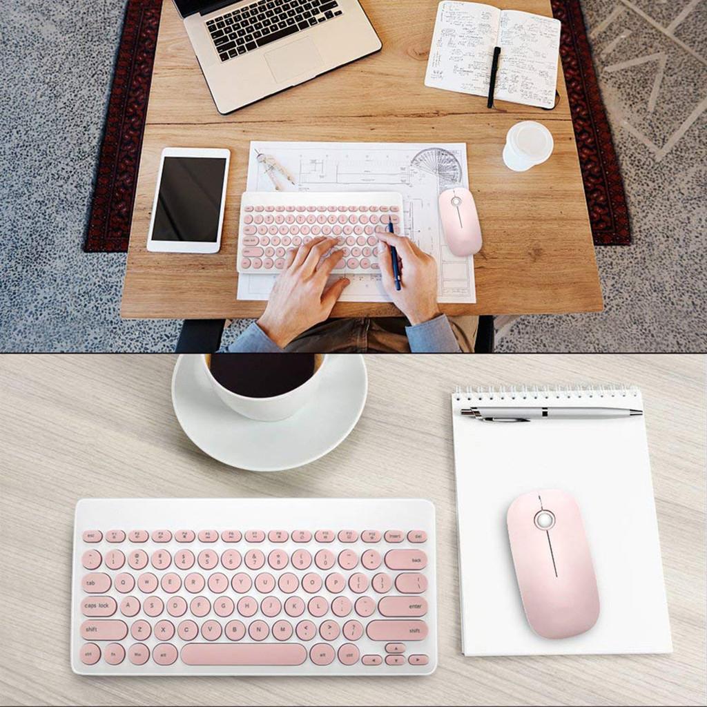 2.4GHz Wireless Keyboard and Mouse Combo for Laptop, Computer Pink