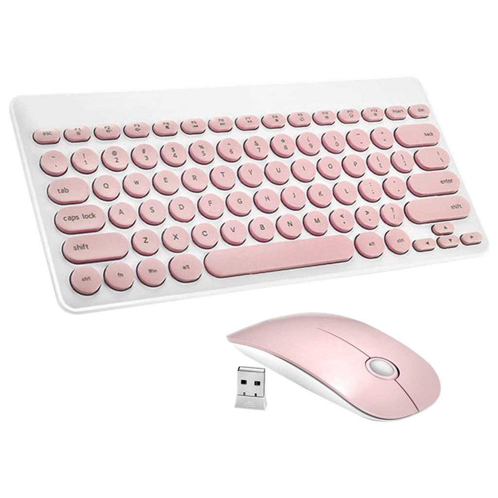 2.4GHz Wireless Keyboard and Mouse Combo for Laptop, Computer Pink
